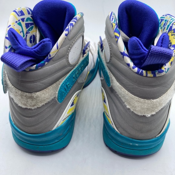 2019 Nike Air Jordan 8 Retro OG White Aqua CI1236-100 Sz 7 Women’s - Picture 8 of 12